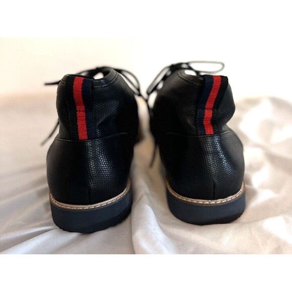 Boots Steve Madden men\'s black faux leather desert size 11 lace up ribbon tag main image 4
